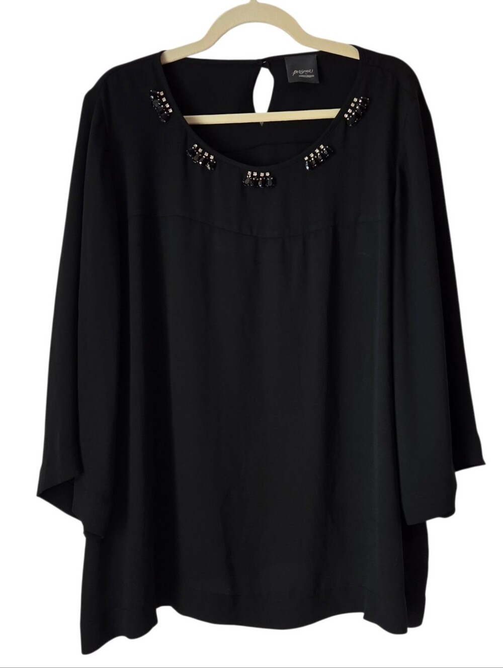 Persona By Marina Rinaldi Black Lightweight Chiffon Blouse Size 18W (25)